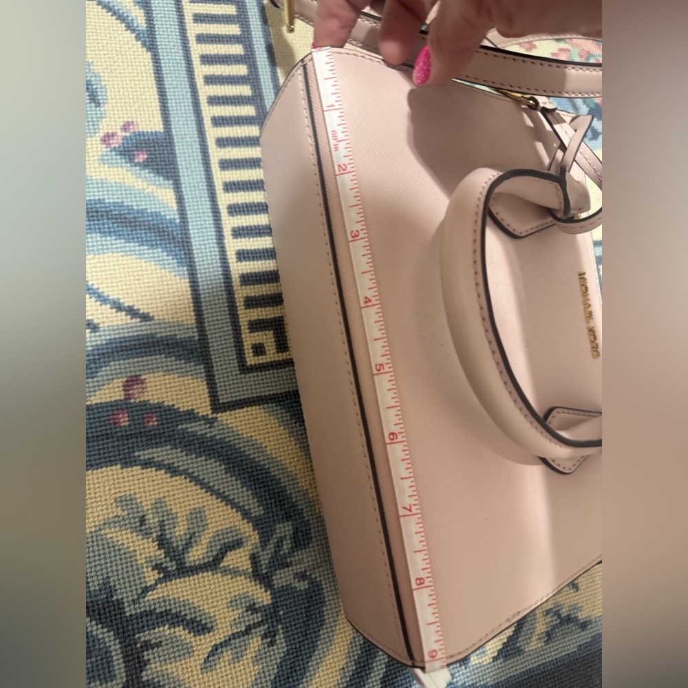 NWOT Michael Kors Small Valerie Pebbled Leather Satchel W/ Crossbody Strap Pink - Picture 8 of 9